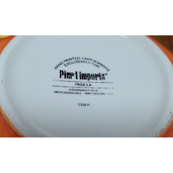 Pier 1 One Imports Pasilla Earthenware Peppers Orange Pitcher Jug 7.5" - Picture 7 of 7